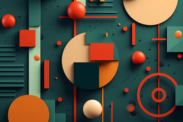 Generative ai. Christmas Brauhaus style abstract geometric background
