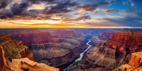 View of the Grand Canyon at sunset