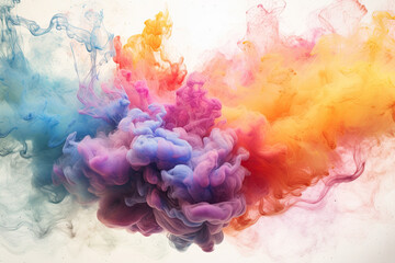 Fototapeta premium Watercolor Smoke Textured Background Colorful Pastel Illustration Generative AI