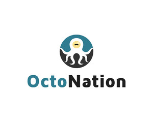 Simple minimal and bold octopus logo design for business.