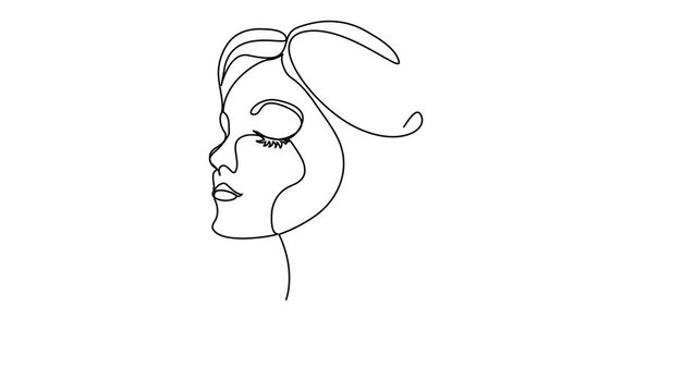 continuous line drawings set of faces and hairstyles fashion fashion simple fashion vector illustration for t-shirt design slogan print graphic style