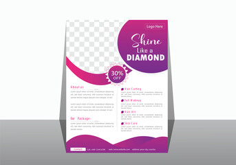 Beauty care flyer design template