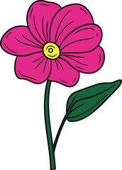 Cartoon flower, vector illustration , SVG	