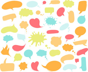 discussion bubble set, speech bubble short messages for communication or discussion