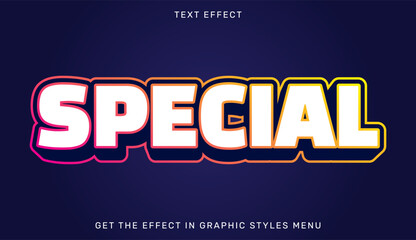 Special editable text effect in 3d style. Suitable for brand or business logo