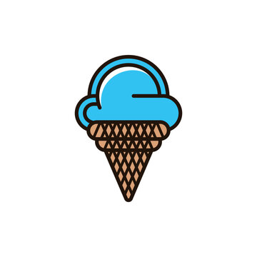 cloud ice cream simple logo design template, ice cream logo, cloud logo,