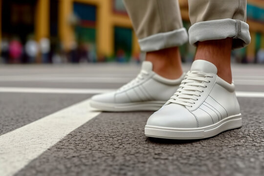 Iconic street style: Elevate your wardrobe with this trendy sneaker. Generative AI