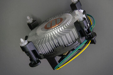 cpu heat sink, detail of a heat sink now common in all processors and motherboards in PCs and...