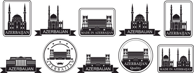 Azerbaijan set. Isolated Azerbaijan on white background