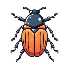 Captivating Beetle: Cute 2D Character Design