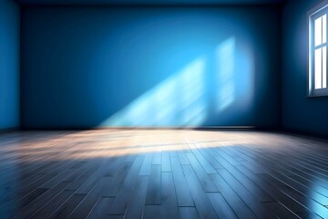 Obraz na płótnie Canvas empty room with wall. Blue room. Generative ai