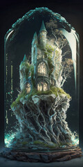 citadel entirely made of mycelium transparent translucent 