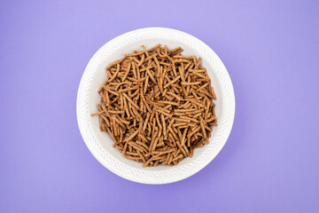 Wheat Bran Breakfast Cereal in white bowl