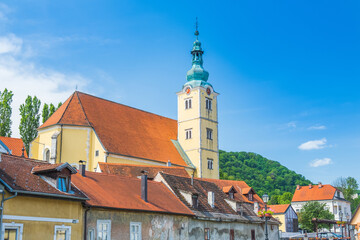 Obraz premium Church tower bell in center of town of Samobor, Croatia
