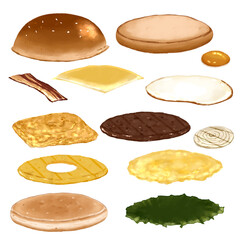 set of hamburger