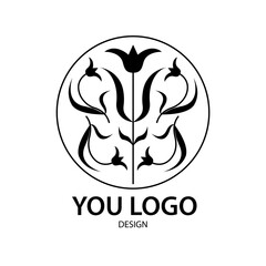 Vector abstract gypsy logo emblem. Suitable for flower store, funeral agency.