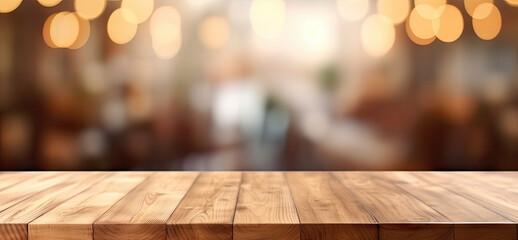 This stunning coffee shop photograph featuring a cozy shelf and table setup, perfect for a cafe or restaurant decor. The bokeh effect in the background adds a touch of magic to the scene