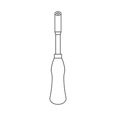 モノクロのイラスト_ソケットドライバー