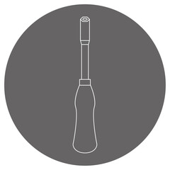 グレーバックのイラスト_ビット用ドライバーハンドル_ロング