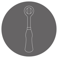 グレーバックのイラスト_ラチェットハンドル_正面