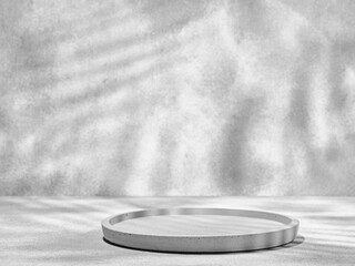 Obraz premium Gray concrete tray on plain background