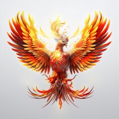 Fototapeta premium Illustration of a Firebird with a Majestic Tail. Generative AI