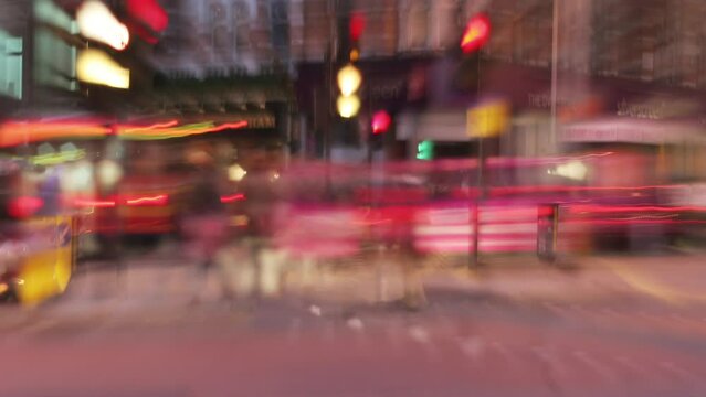 central london rush at night
