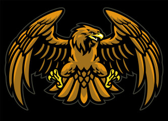  Majestic Golden Eagle Flying Mascot Design