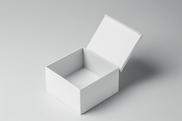 Empty open white box mockup on white background Generative AI