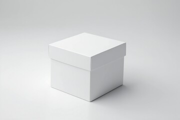 Empty white box mockup on white background Generative AI