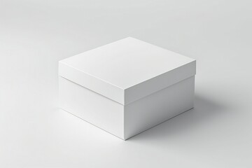 Empty white box mockup on white background Generative AI