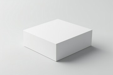 Empty white box mockup on white background Generative AI - obrazy, fototapety, plakaty