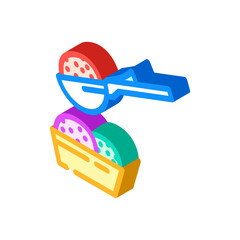 neapolitan ice cream scoop food snack isometric icon vector. neapolitan ice cream scoop food snack sign. isolated symbol illustration