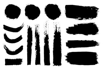 Set of vector brushes. Text frames and grunge patches. Highly detailed abstract vector backgrounds.