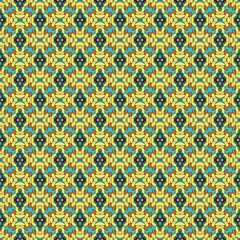 Seamless Style Fashion Geometric Summer Fabric Vintage Retro Backdrop Graphic Beautiful Craft Art Creative Shape Modern Colorful Textile Design Background Texture Wallpaper Pattern.