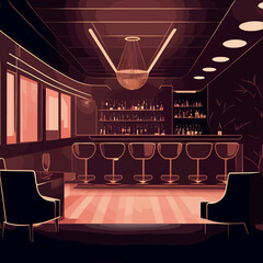 nostagia 90 bar disco empty luxury illustration