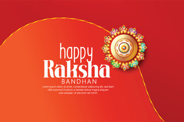 Happy Raksha Bandhan for Indian festival brother and sister with Creative Rakhi Illustration 