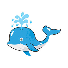 Obraz premium Whale doodle vector outline Sticker. EPS 10 file