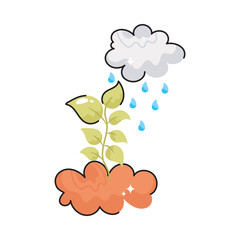 Rain doodle vector outline Sticker. EPS 10 file