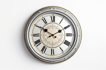 Timeless elegance. Close up of classic watch clock on a white isolated background