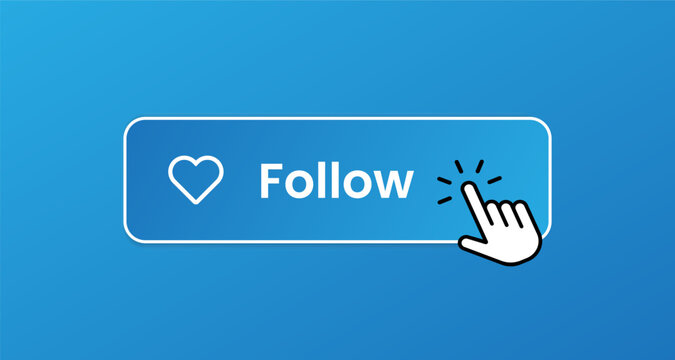 Follow us sticker button label badge flag sign symbol for mobile app, website, UI UX, promotion. High quality vector illustration EPS10