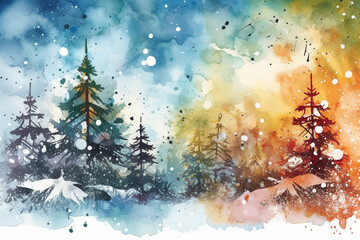 Fototapeta na wymiar Christmas abstract background water color