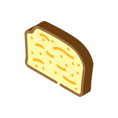 banana bread slice food snack isometric icon vector. banana bread slice food snack sign. isolated symbol illustration
