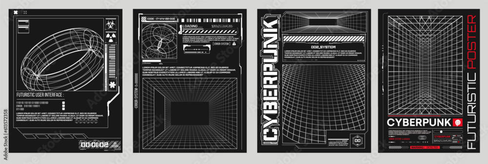 Aufkleber modern y2k design background cover. retro futuristic design elements, perspective grid graphic with 