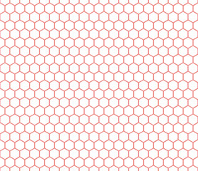 Seamless pink honeycomb pattern. Endless honey comb hexagon pattern.
