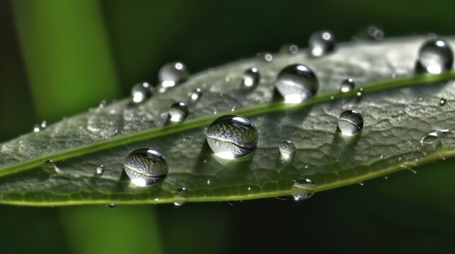 dew on a leaf HD 8K wallpaper Stock Photographic Image