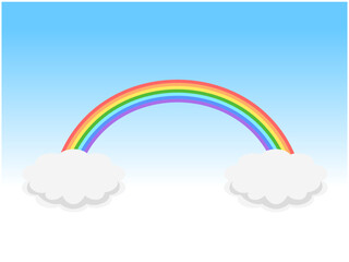 青空に浮かぶ虹と雲の背景