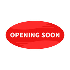 Opening Soon In Red Duo Color And Oval Shape For Announcement
