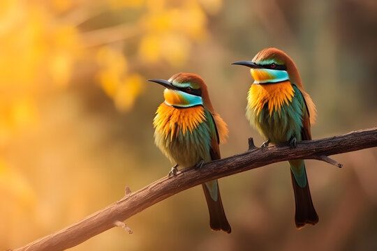bee eater perched on branch ai generated art
