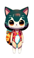 isolated object of cute character on white background